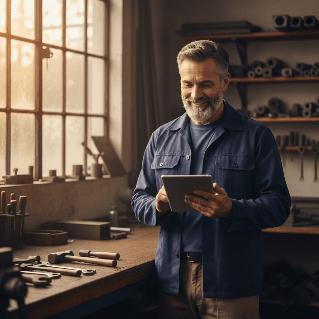 Handwerker bei der Arbeit - KI-Automatisierung für Betriebe